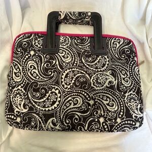 Studio C laptop bag Black & Pink Paisley Zipper Pull Accessory